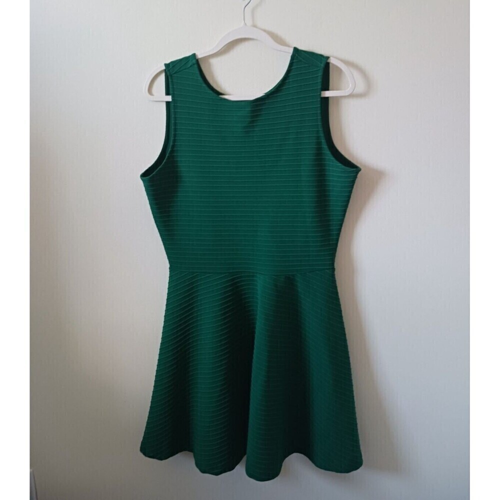 Asos A Line Flare Mini Dress Womens Green Sleeveless Scoop Neck Stretch Size 12